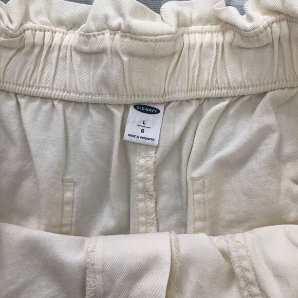 OLD Navy cotton short bermuda ecru off white high rise shorts high waisted Large - Picture 3 of 10